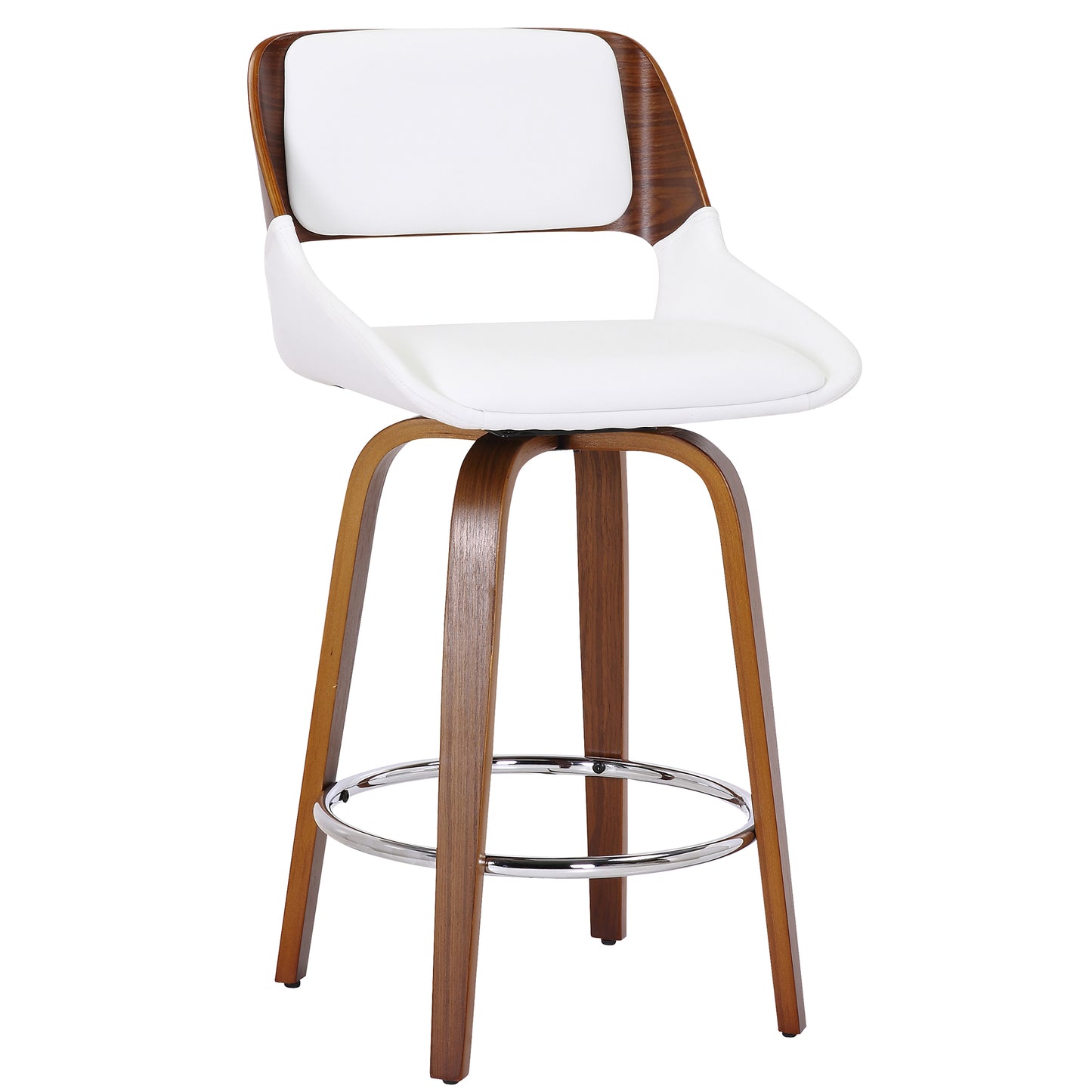 Wellington Century Faux Leather and Wood 26" Counter Stool with Swivel
