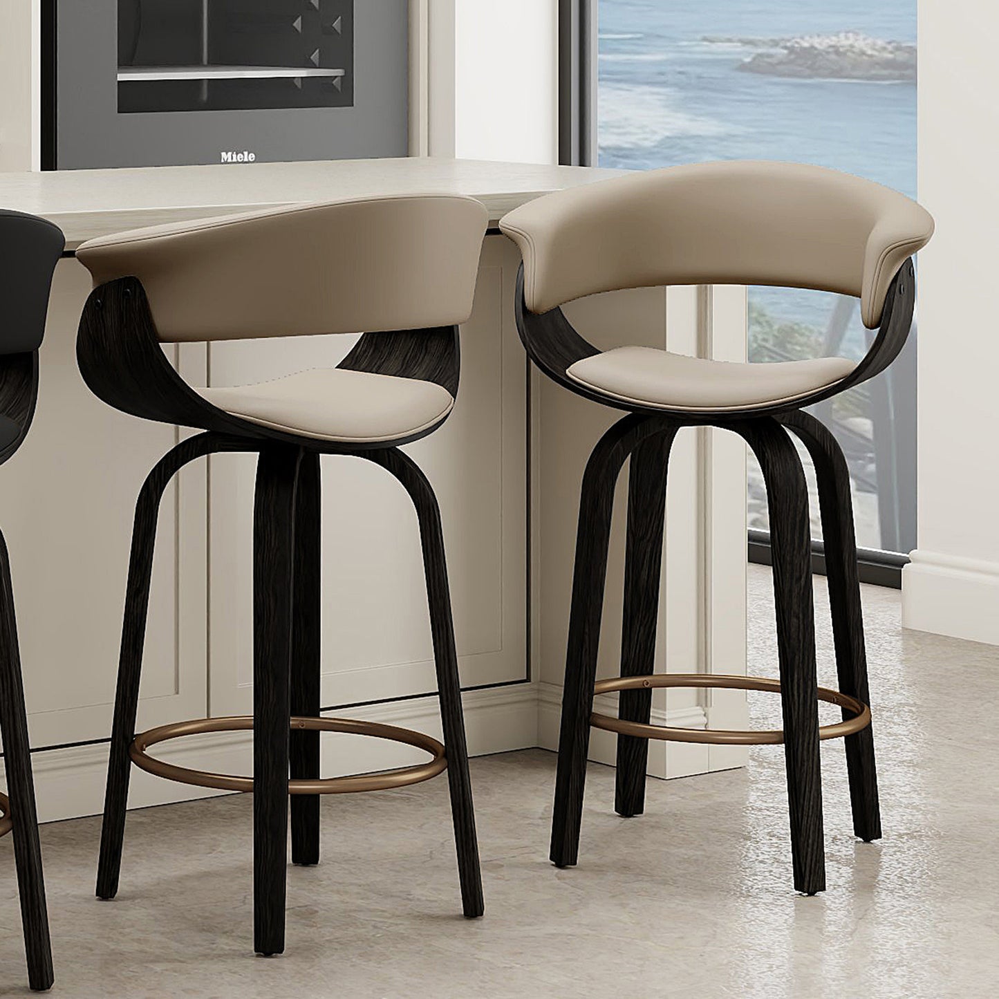 LUXURY Counter Stool with Swivel, Kitchen Island & Bar Height Stool