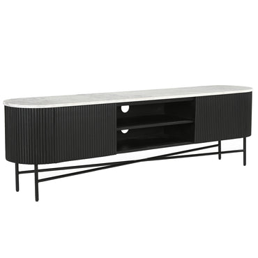 Reyna 71" -Modern Black & White TV Stand/Table with Storage