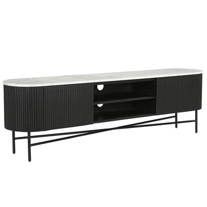 Reyna 71" -Modern Black & White TV Stand/Table with Storage