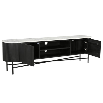 Reyna 71" -Modern Black & White TV Stand/Table with Storage