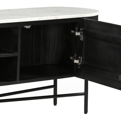Reyna 71" -Modern Black & White TV Stand/Table with Storage