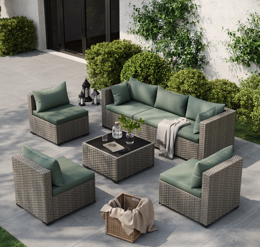 Patio Dining Set 7-Piece Backyard Fun
