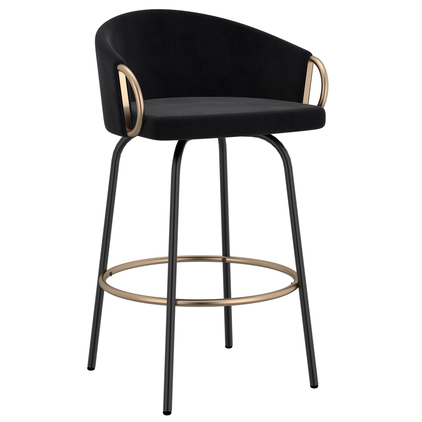 Alora Counter Stool with Swivel Metal Frame- Kitchen Island Chair