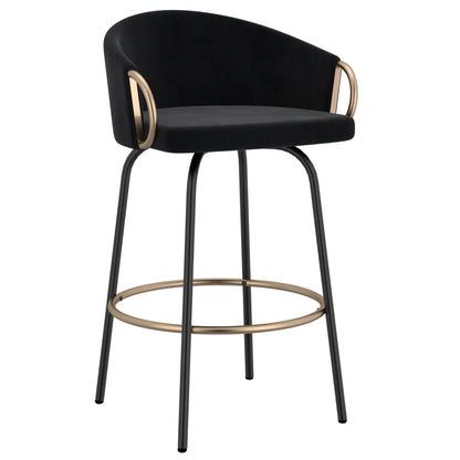 Alora Counter Stool with Swivel Metal Frame- Kitchen Island Chair