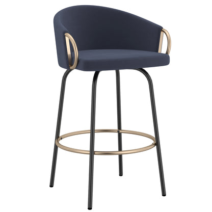 Alora Counter Stool with Swivel Metal Frame- Kitchen Island Chair