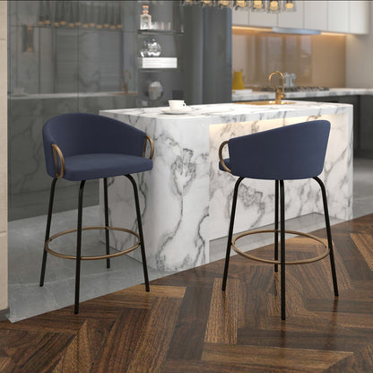 Alora Counter Stool with Swivel Metal Frame- Kitchen Island Chair