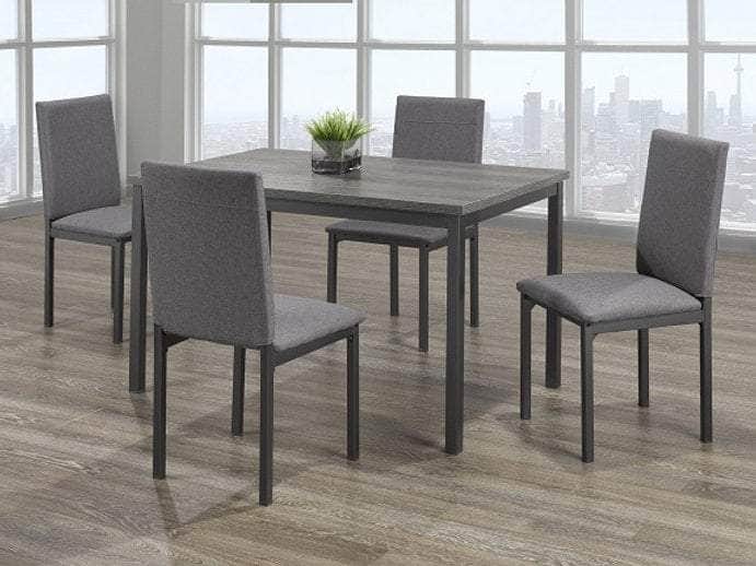 Aurora 5-Piece Wood Table Top Dinette Set in Grey