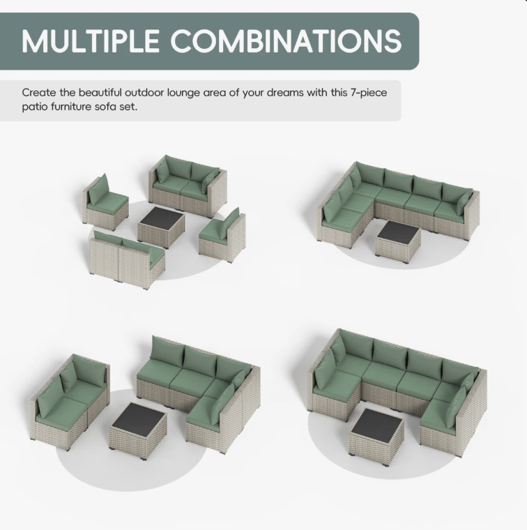 Patio Dining Set 7-Piece Backyard Fun