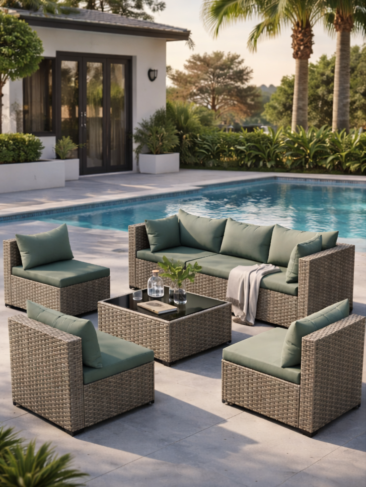 Patio Dining Set 7-Piece Backyard Fun