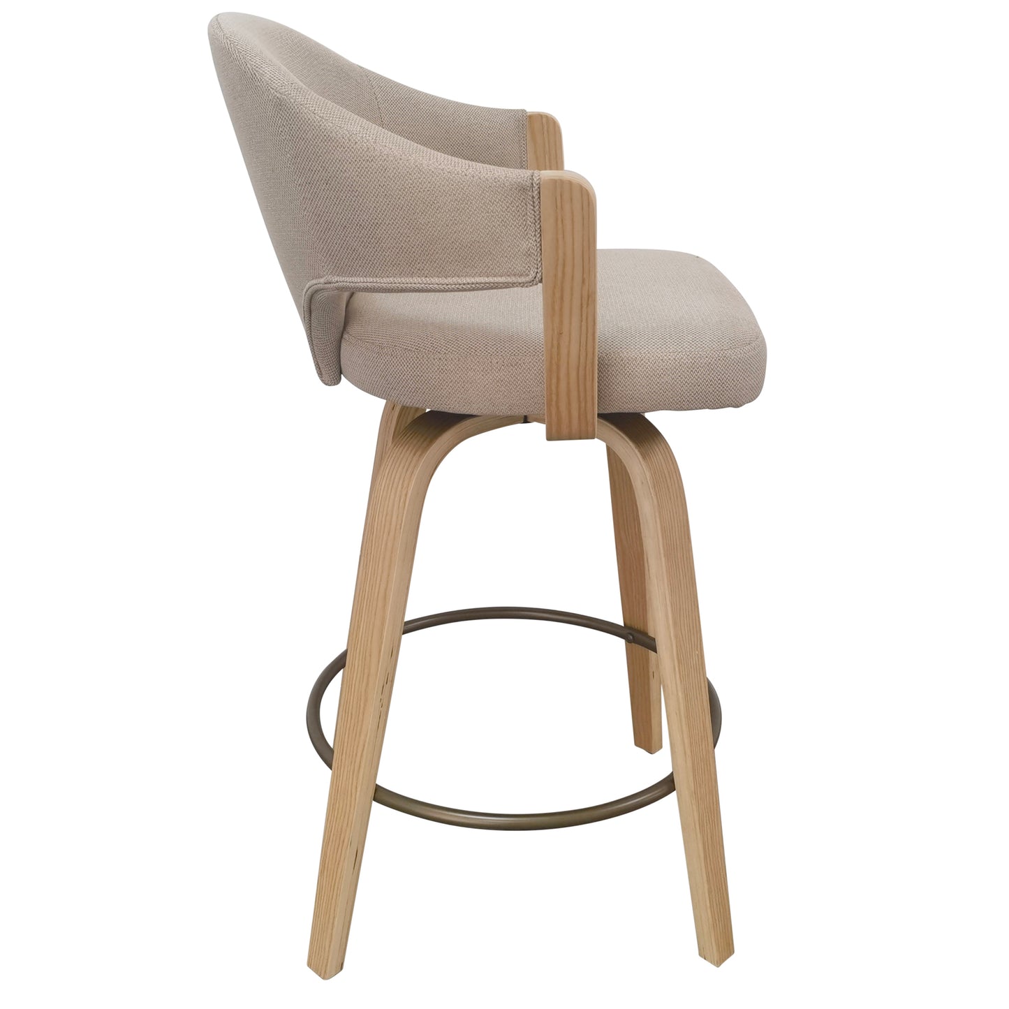 Freya 26" Counter Stool with Swivel, Elegant Wood Design Chair Kitchen Island