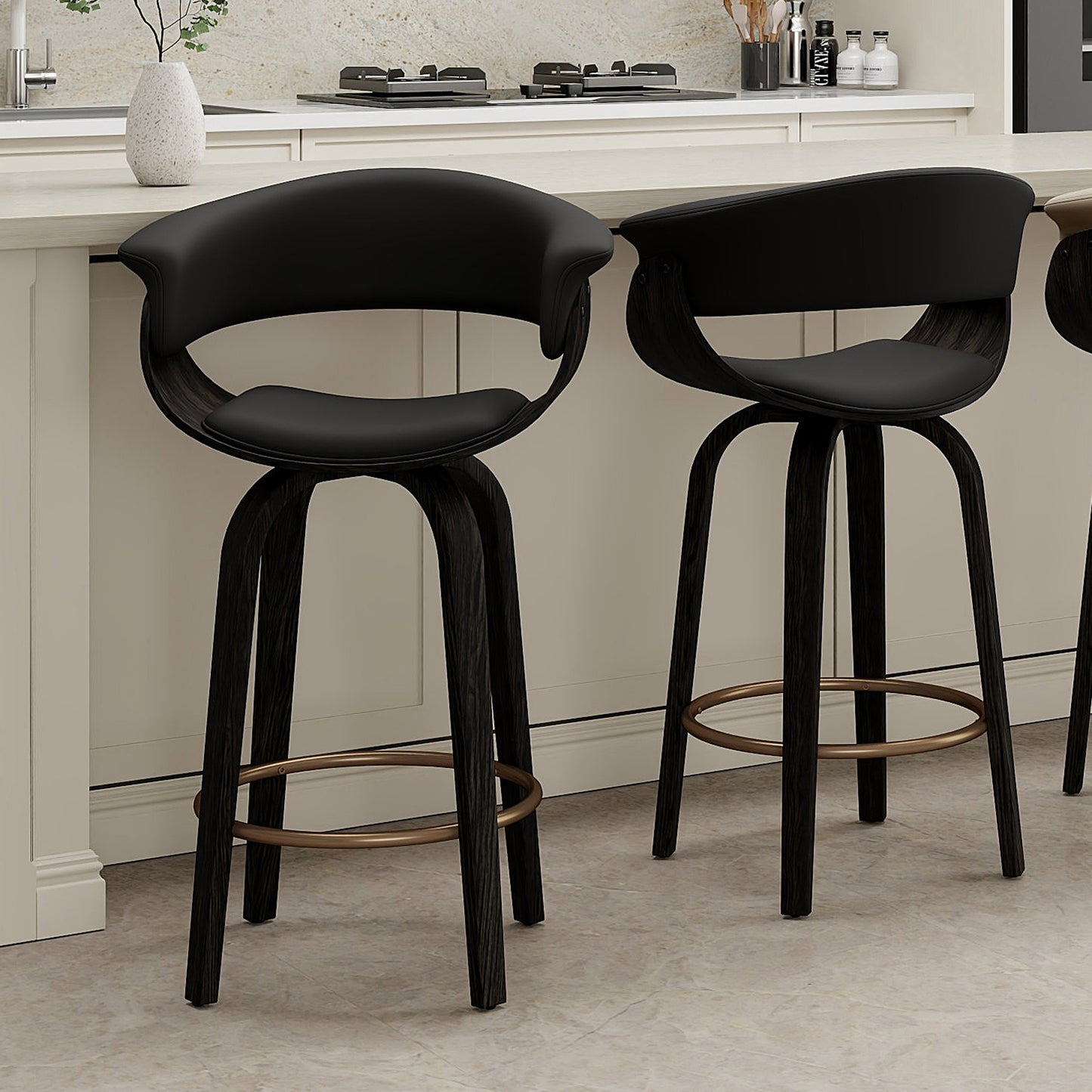 LUXURY Counter Stool with Swivel, Kitchen Island & Bar Height Stool