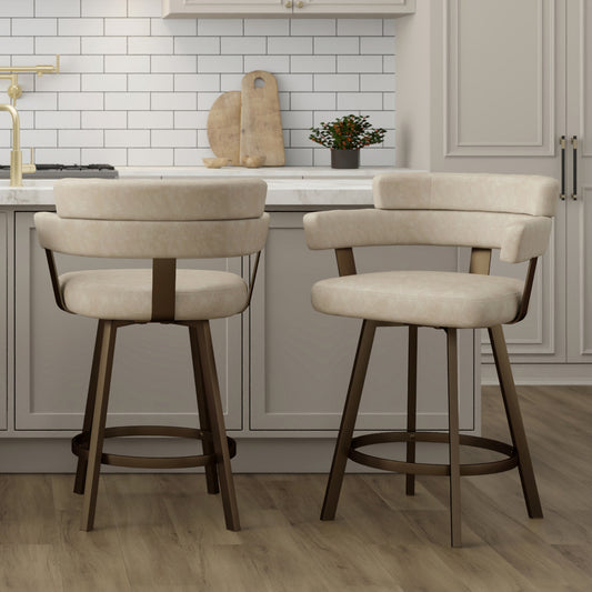 Oberon Counter Stool with Swivel, Modern Luxury Seating Kitchen Island or Bar Stool