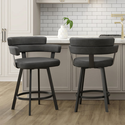 Oberon Counter Stool with Swivel, Modern Luxury Seating Kitchen Island or Bar Stool