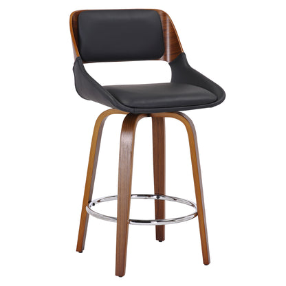 Wellington Century Faux Leather and Wood 26" Counter Stool with Swivel