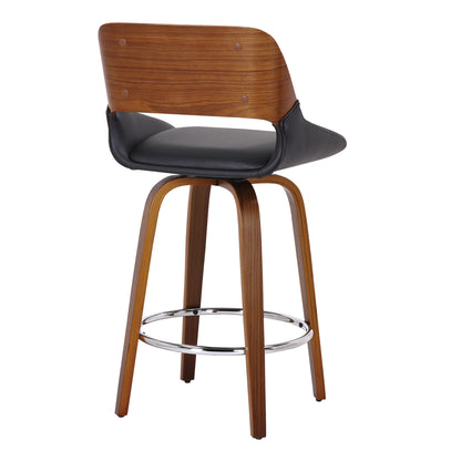 Wellington Century Faux Leather and Wood 26" Counter Stool with Swivel