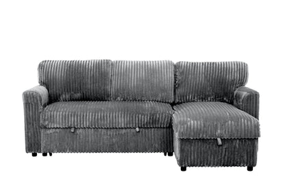 Calabasas 89.5" Reversible Sleeper Sectional Sofa Bed with Storage Chaise – Minky Corduroy