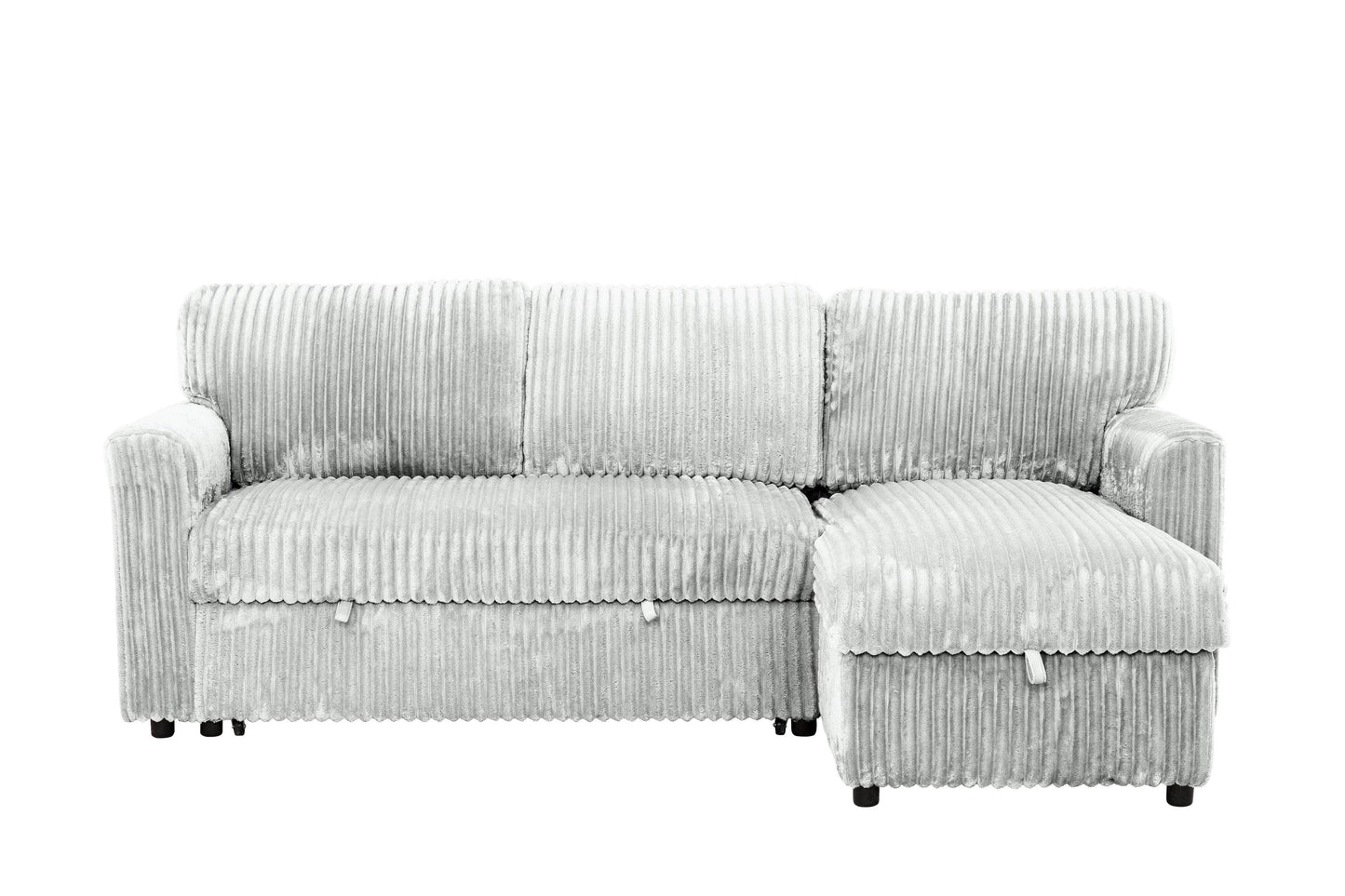 Calabasas 89.5" Reversible Sleeper Sectional Sofa Bed with Storage Chaise – Minky Corduroy