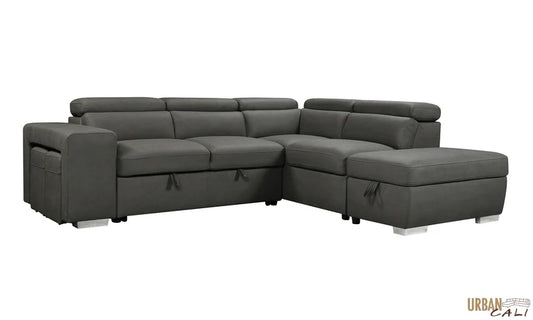 Large Sleeper Sectional Sofa Bed with Storage Ottoman