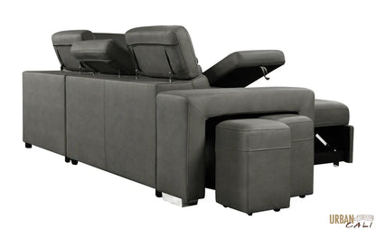 Large Sleeper Sectional Sofa Bed with Storage Ottoman